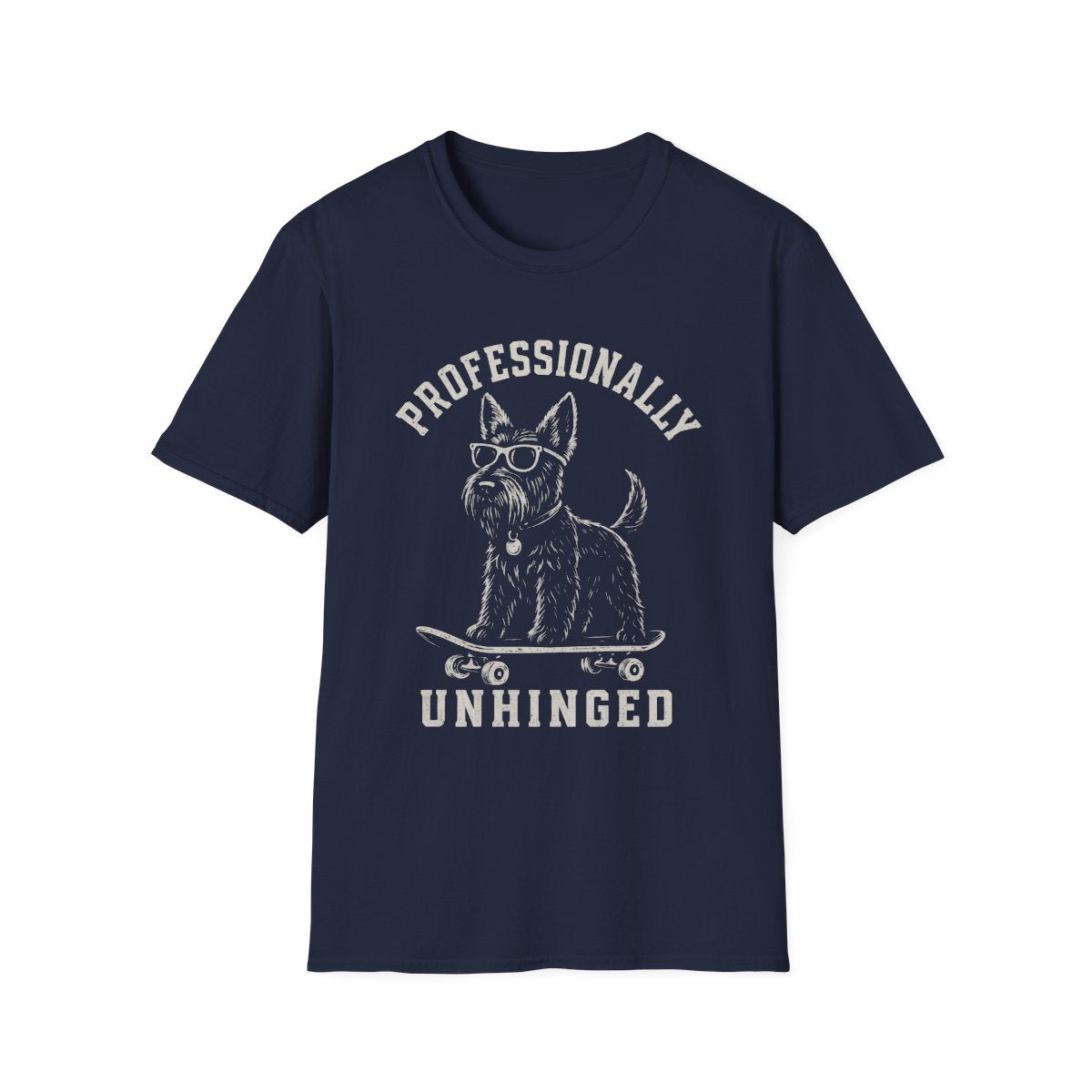Skateboard Scottish Terrier Tee - Navy