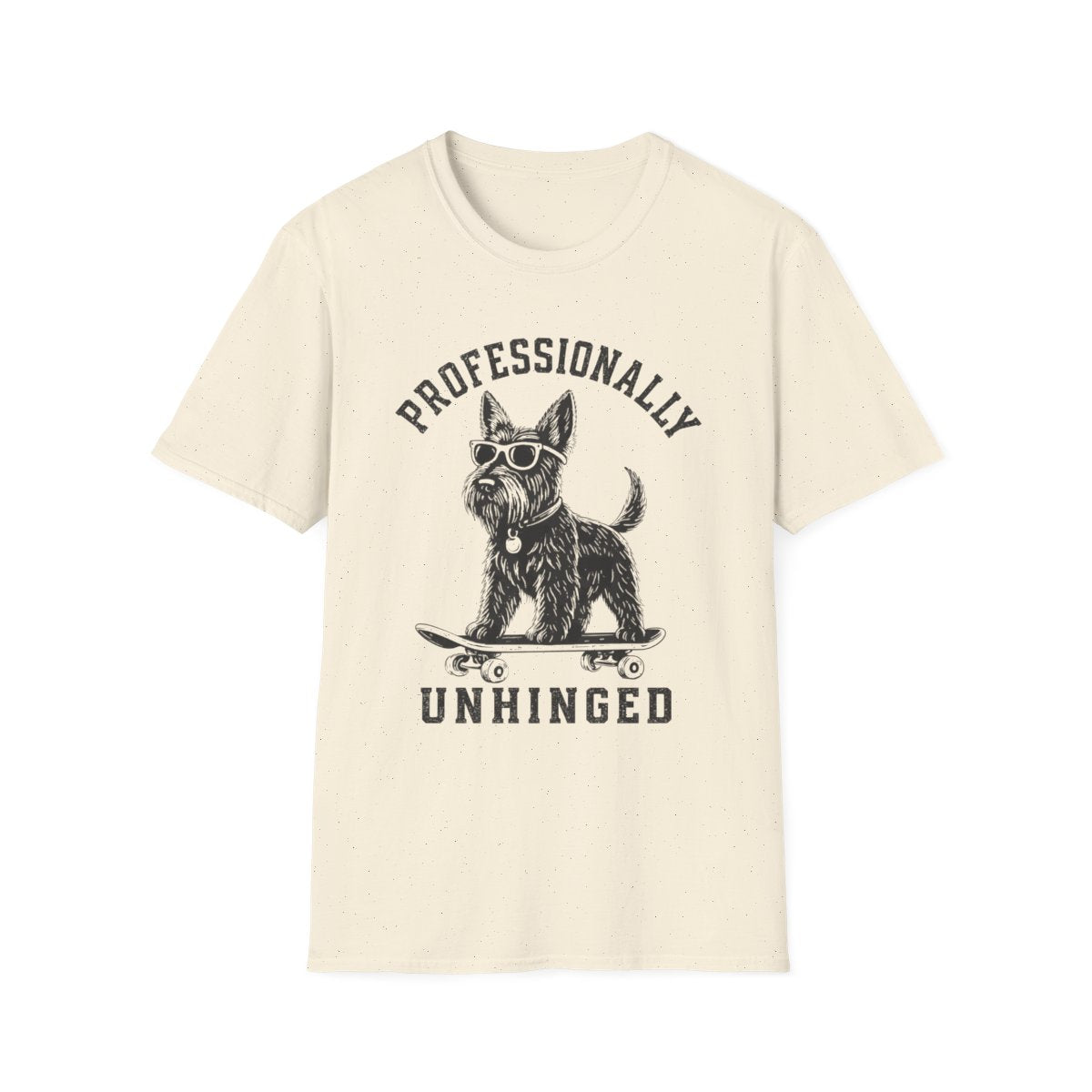 Skateboard Scottish Terrier Tee - Natural