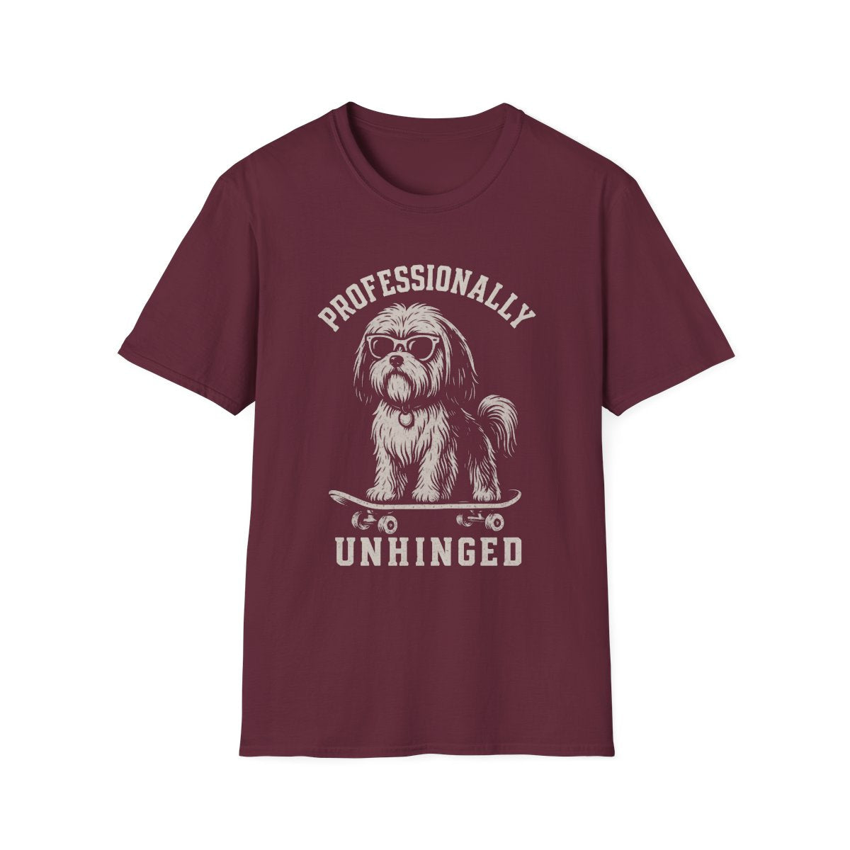 Skateboard Shih Tzu Tee - Maroon
