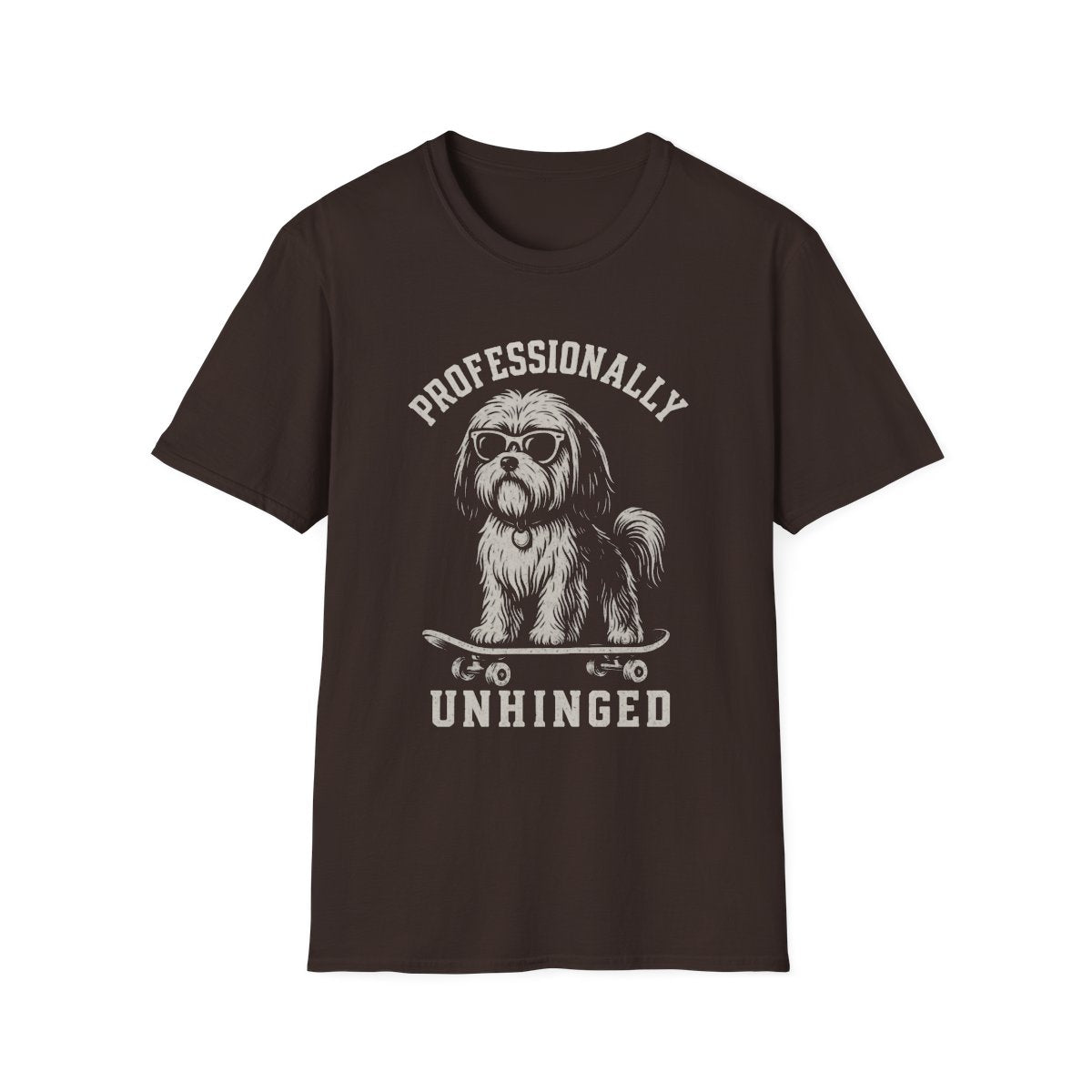 Skateboard Shih Tzu Tee - Dark Chocolate