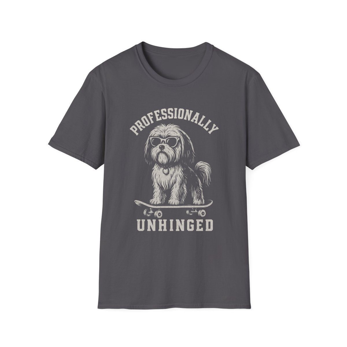 Skateboard Shih Tzu Tee - Charcoal
