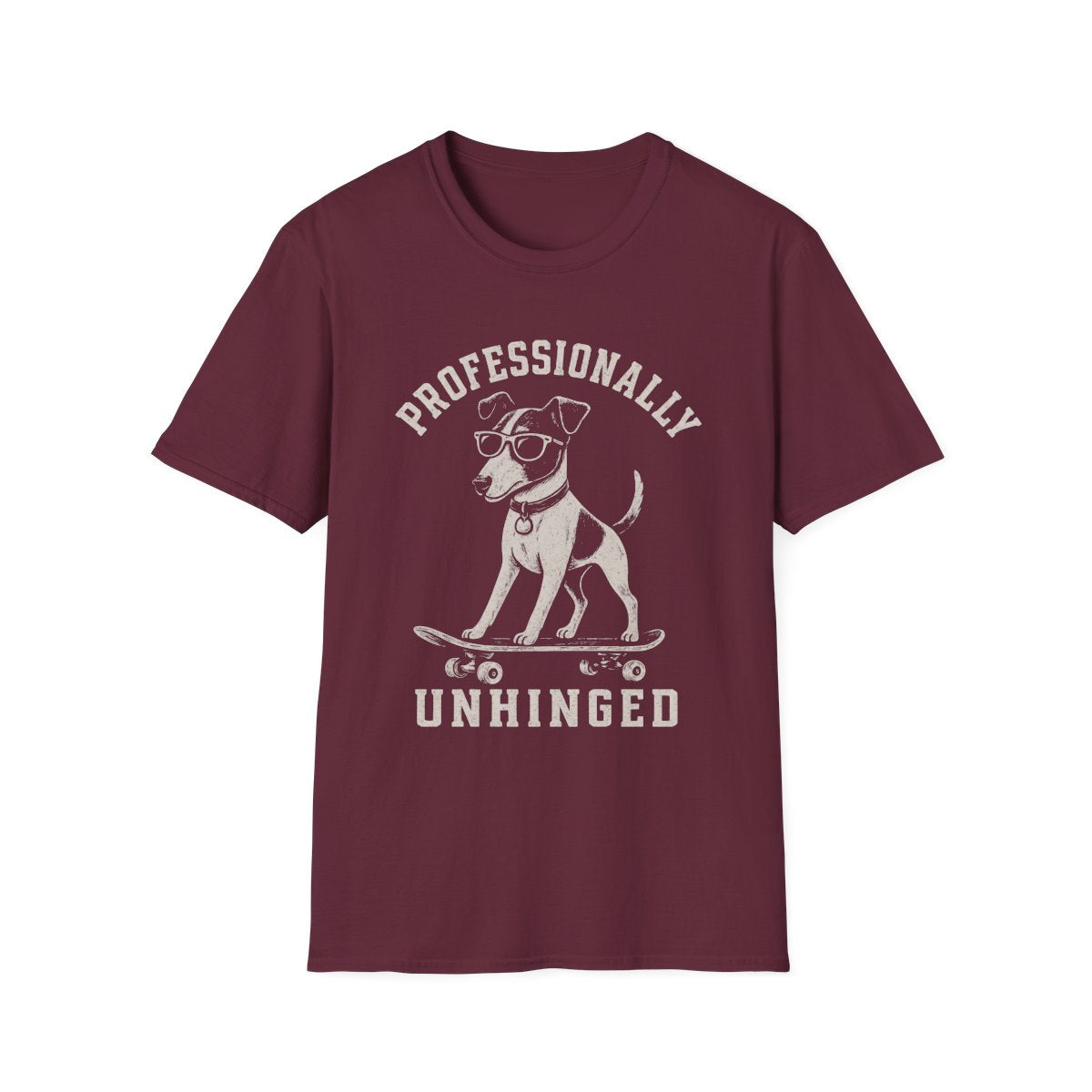 Skateboard Smooth Fox Terrier Tee - Maroon