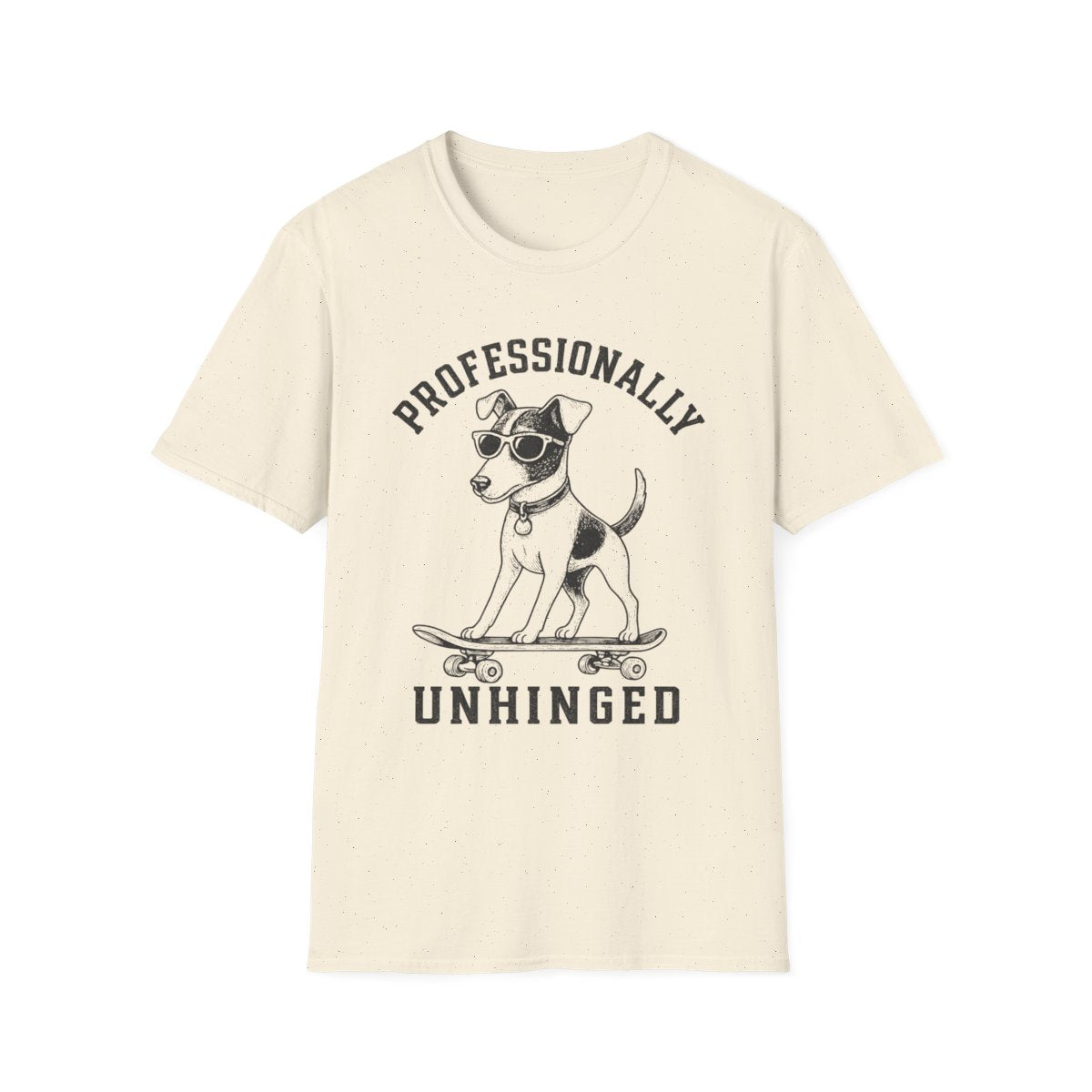 Skateboard Smooth Fox Terrier Tee - Natural