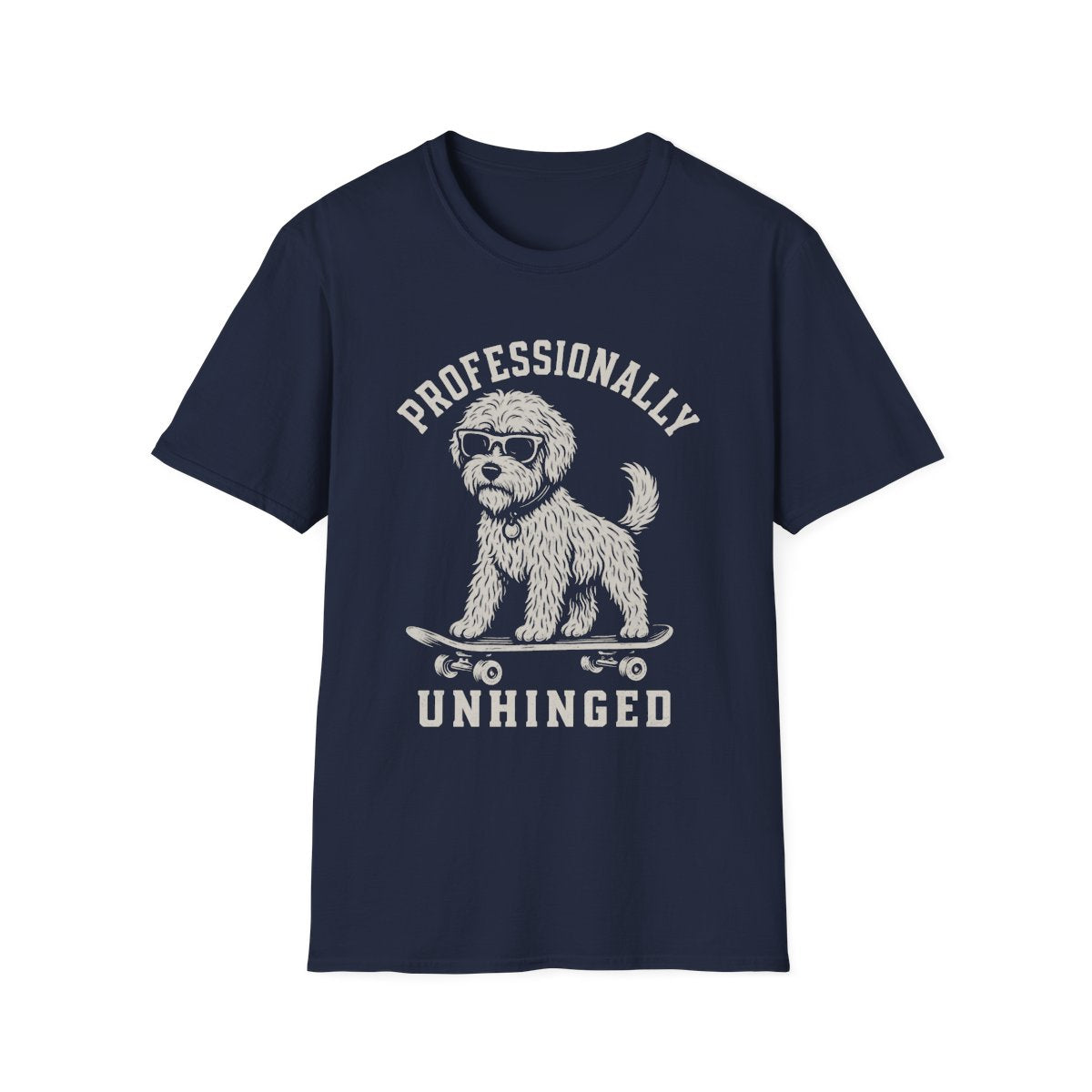 Skateboard Soft Coated Wheaten Terrier Tee - Navy