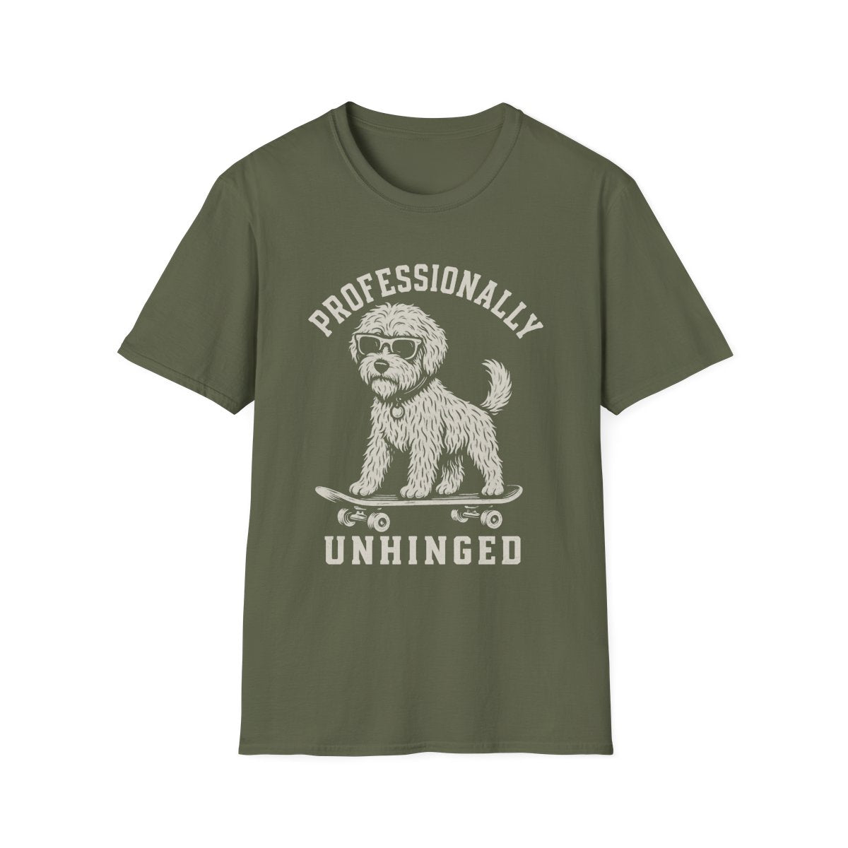 Skateboard Soft Coated Wheaten Terrier Tee - Military Green