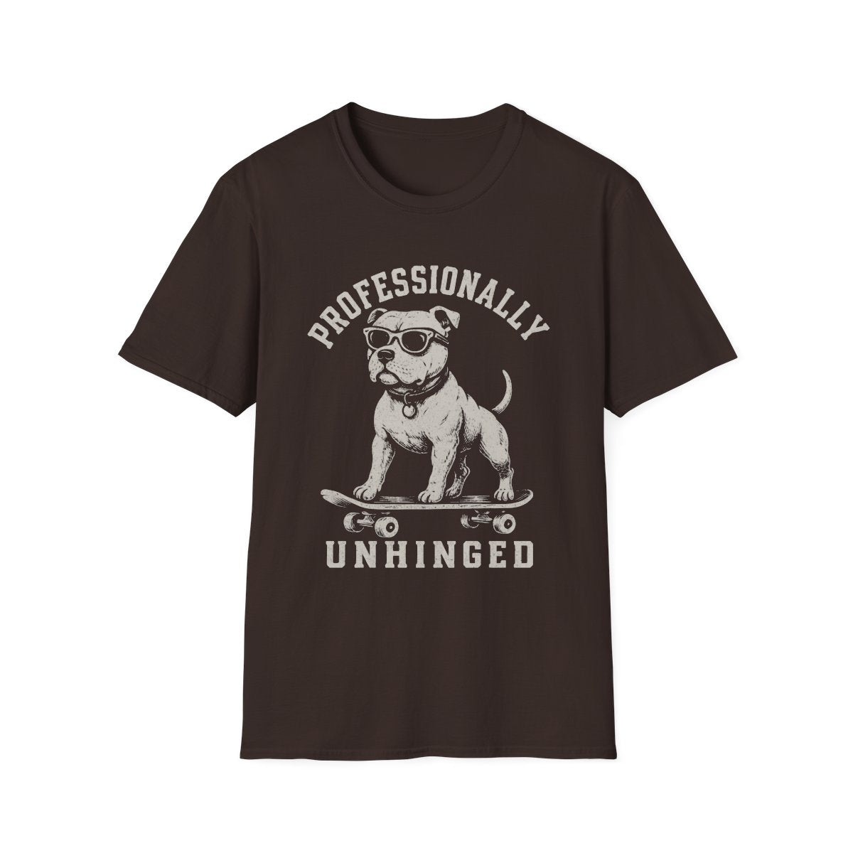 Skateboard Staffordshire Bull Terrier Tee - Dark Chocolate