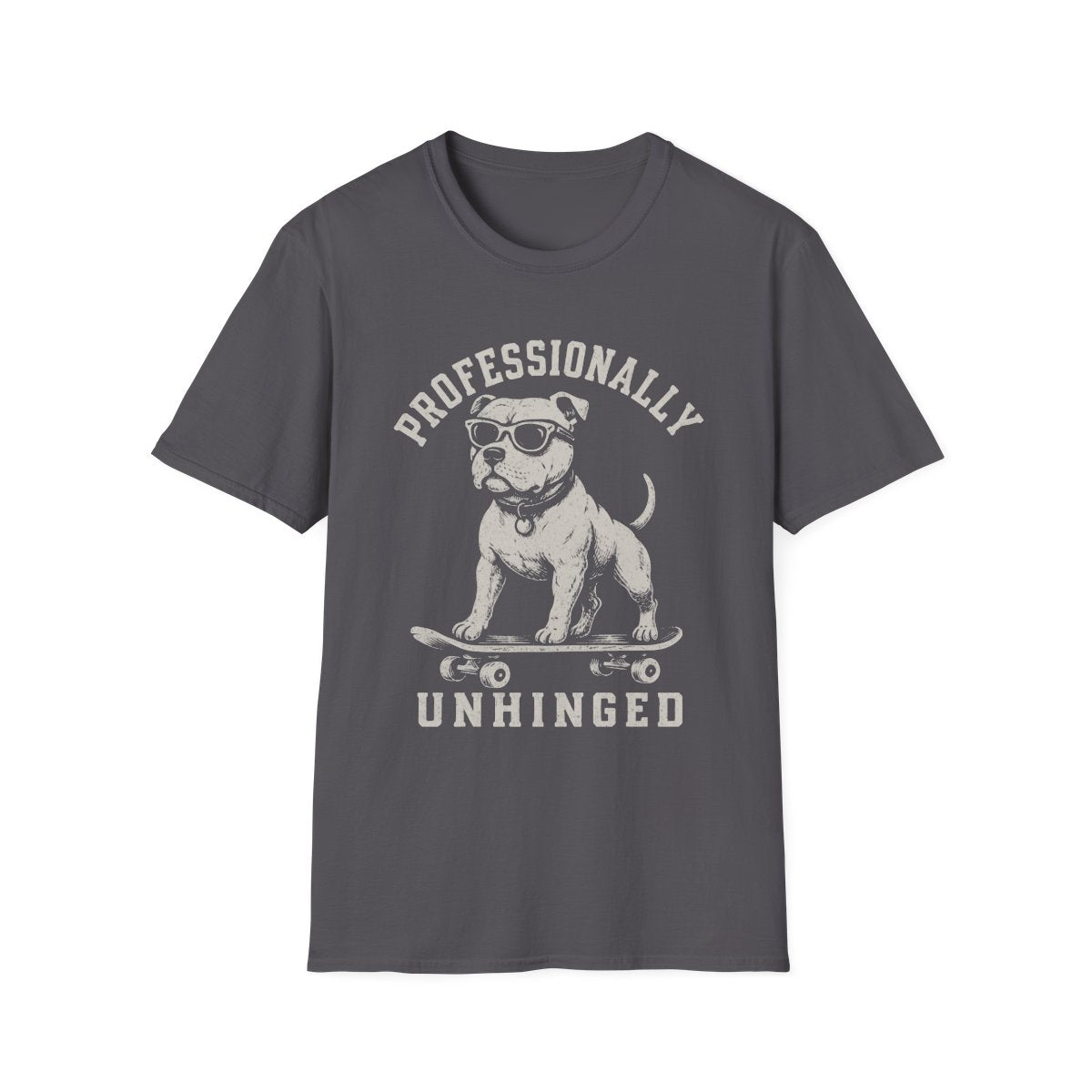Skateboard Staffordshire Bull Terrier Tee - Charcoal