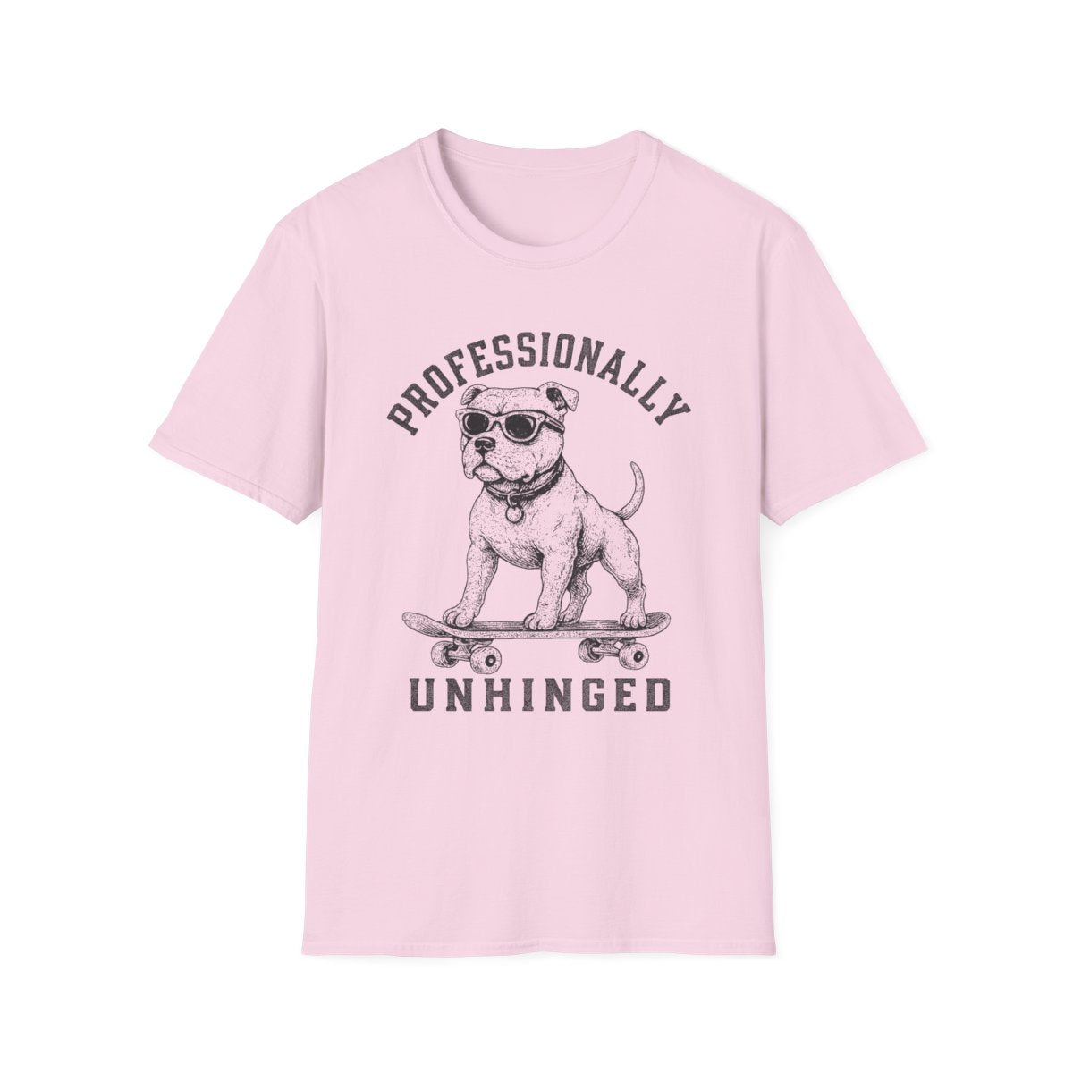 Skateboard Staffordshire Bull Terrier Tee - Light Pink