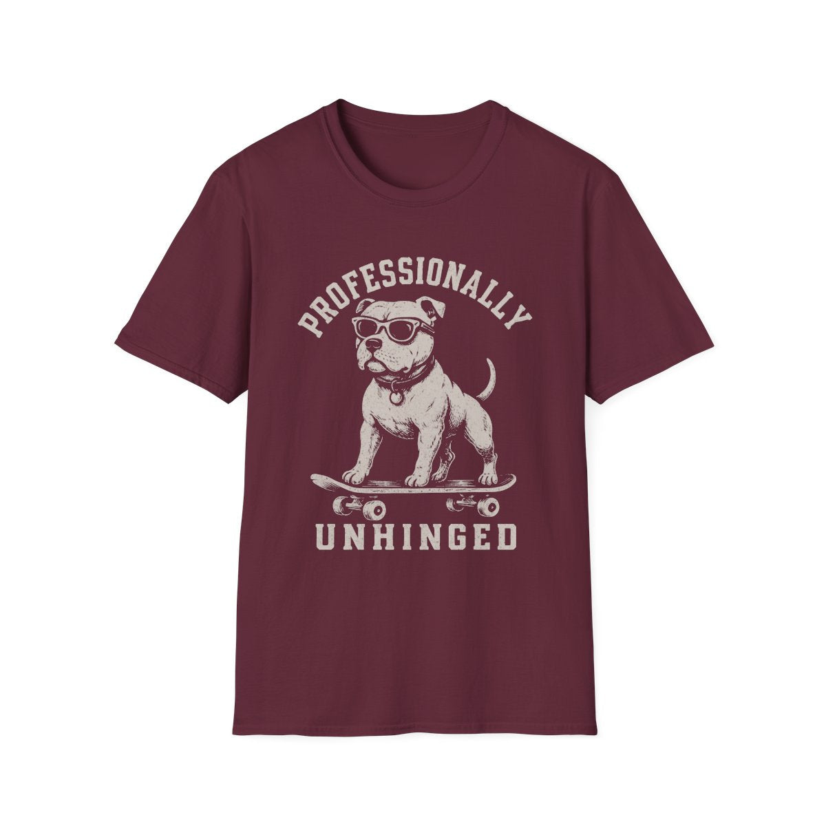 Skateboard Staffordshire Bull Terrier Tee - Maroon