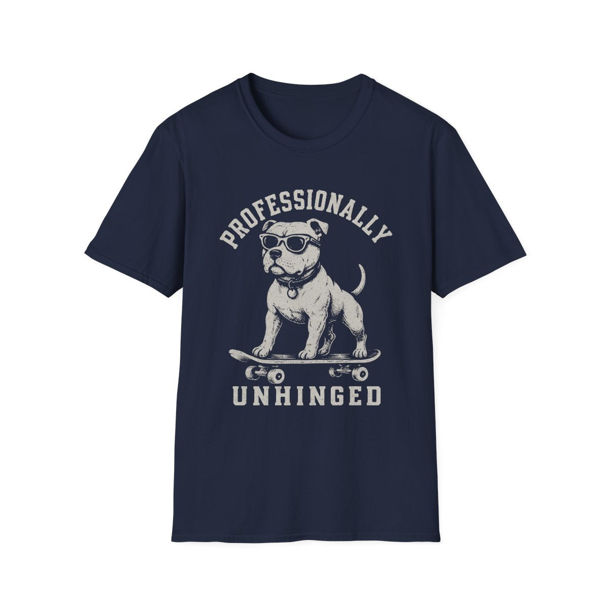 Skateboard Staffordshire Bull Terrier Tee - Navy