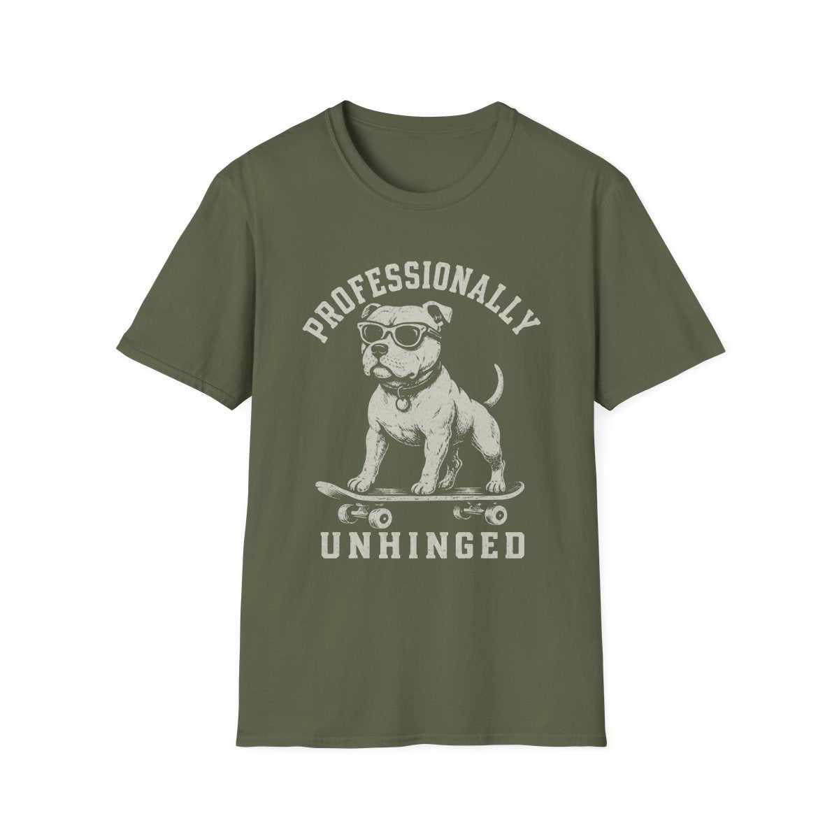 Skateboard Staffordshire Bull Terrier Tee - Military Green