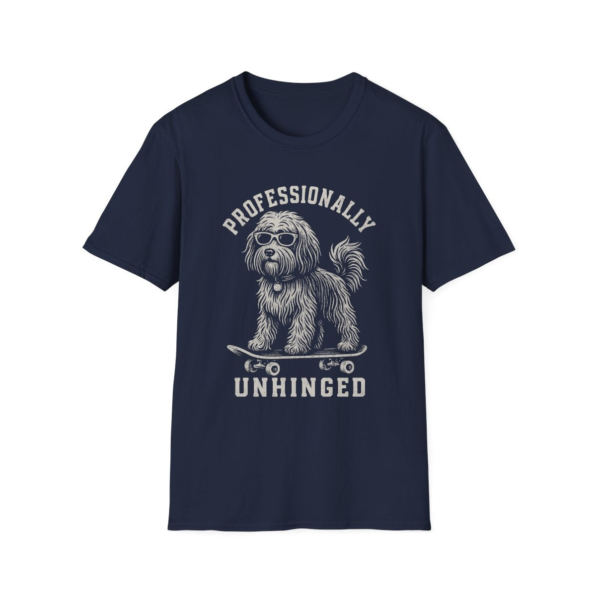 Skateboard Tibetan Terrier Tee - Navy