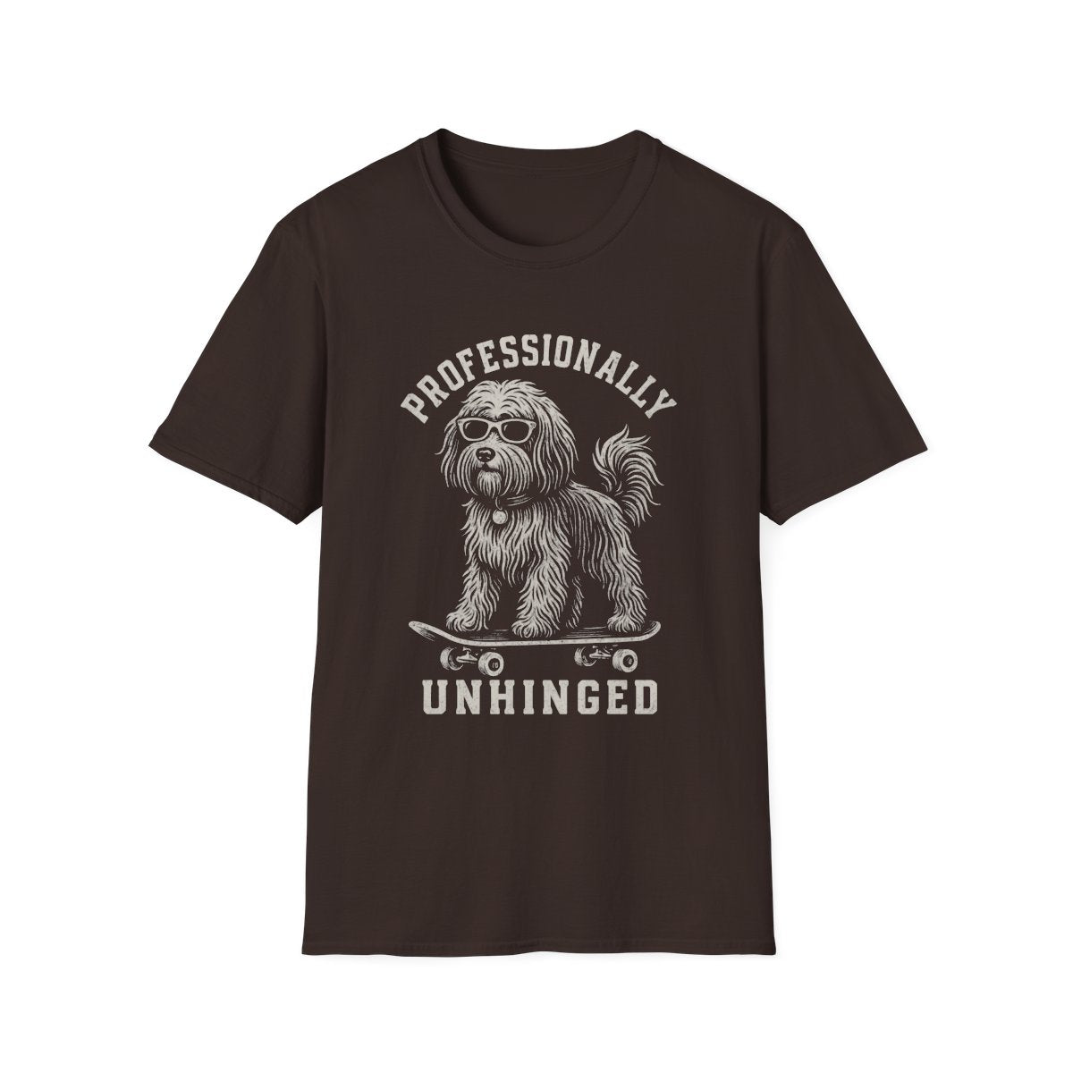 Skateboard Tibetan Terrier Tee - Dark Chocolate