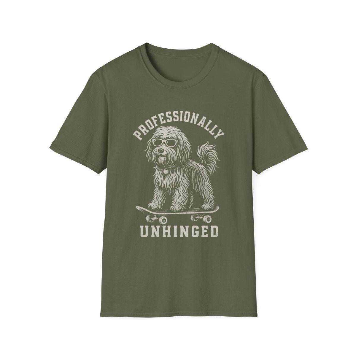 Skateboard Tibetan Terrier Tee - Military Green