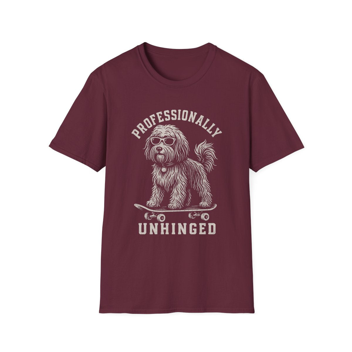 Skateboard Tibetan Terrier Tee - Maroon