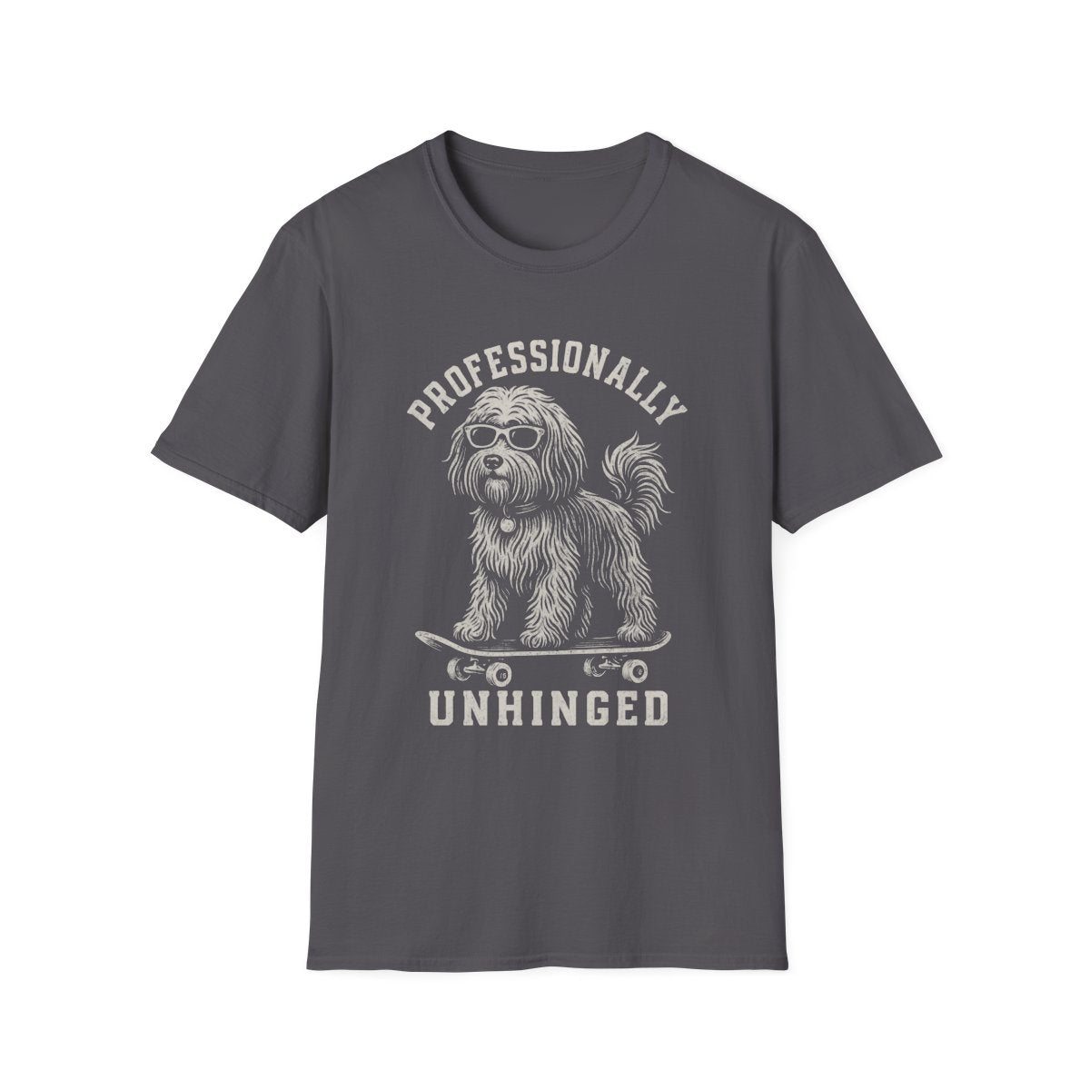 Skateboard Tibetan Terrier Tee - Charcoal