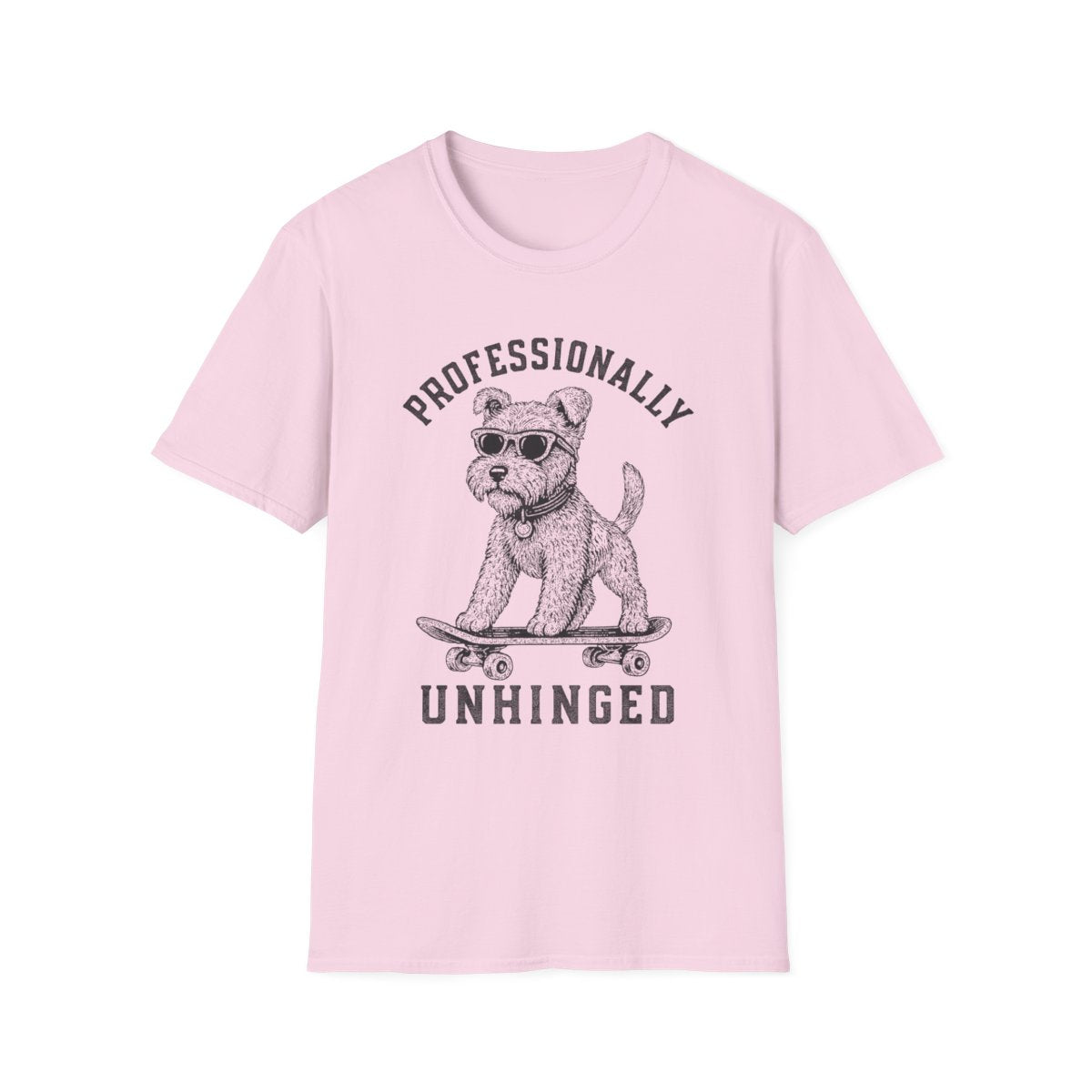 Skateboard Welsh Terrier Tee - Light Pink