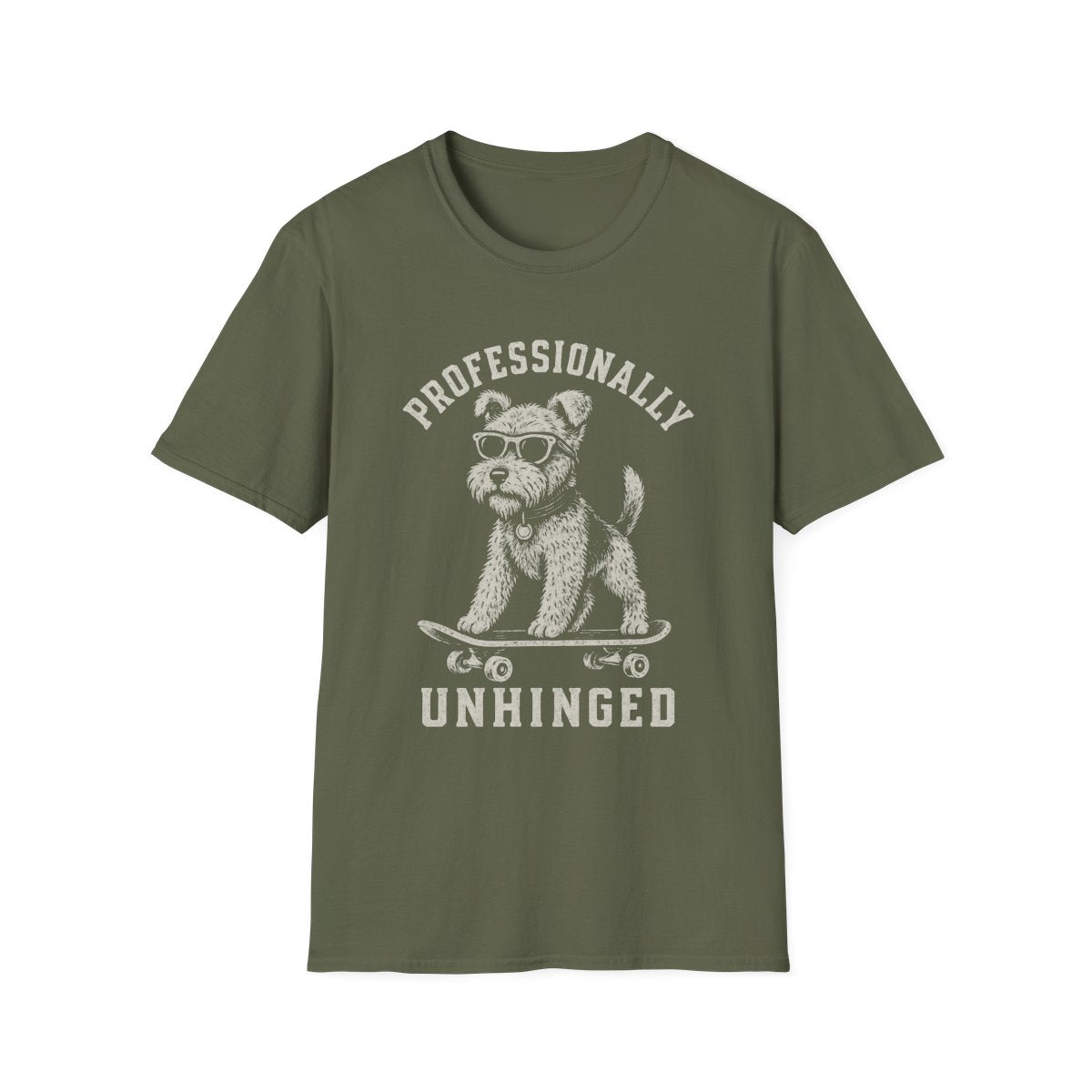 Skateboard Welsh Terrier Tee - Military Green