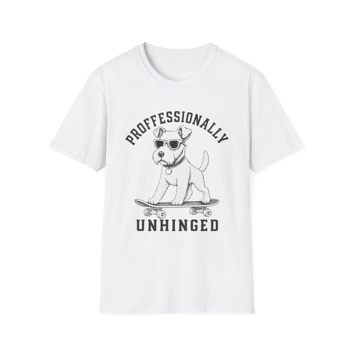 Skateboard Wire Fox Terrier Tee - White