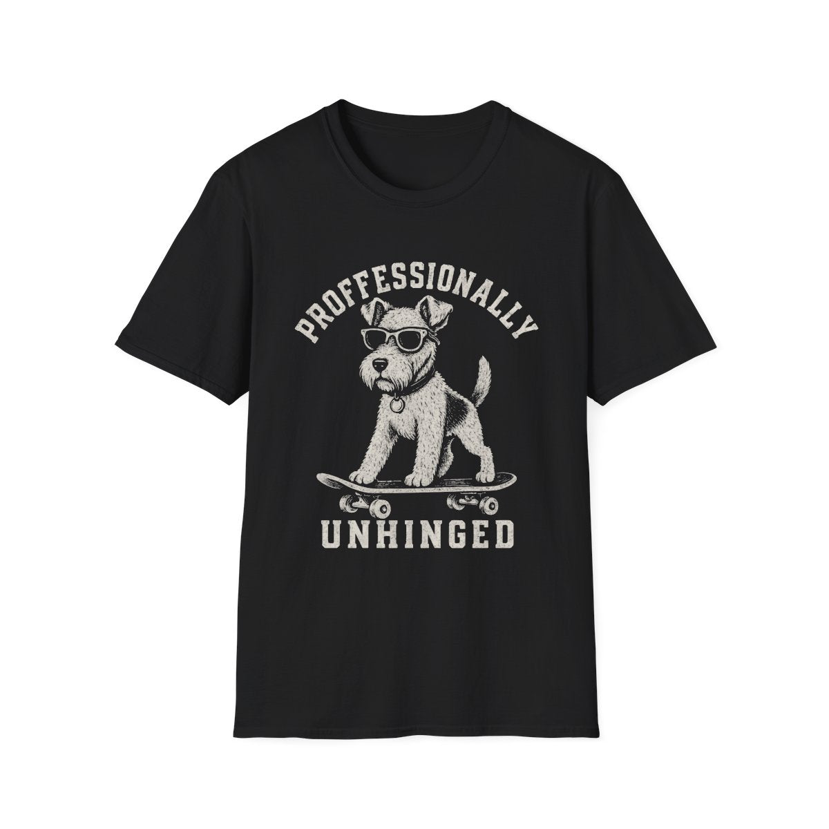 Skateboard Wire Fox Terrier Tee - Black