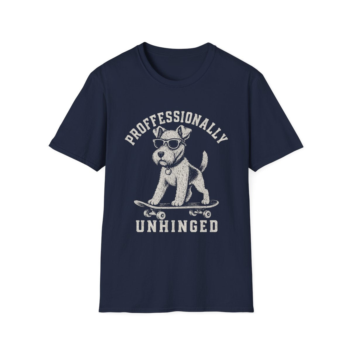 Skateboard Wire Fox Terrier Tee - Navy