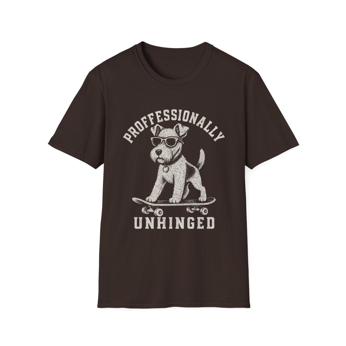 Skateboard Wire Fox Terrier Tee - Dark Chocolate