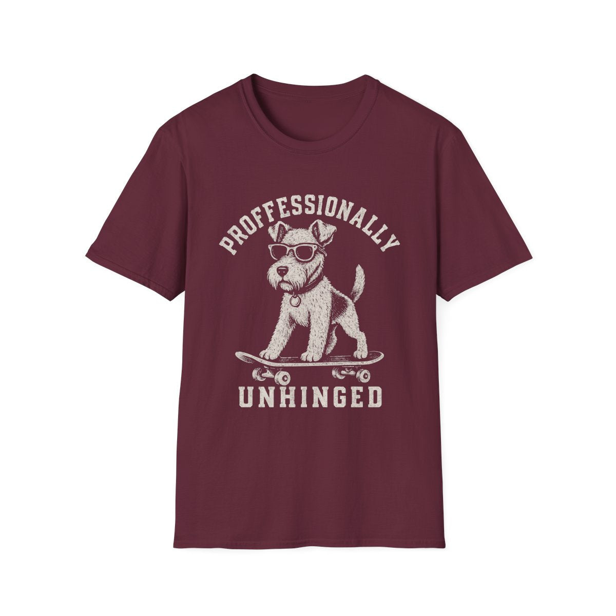 Skateboard Wire Fox Terrier Tee - Maroon
