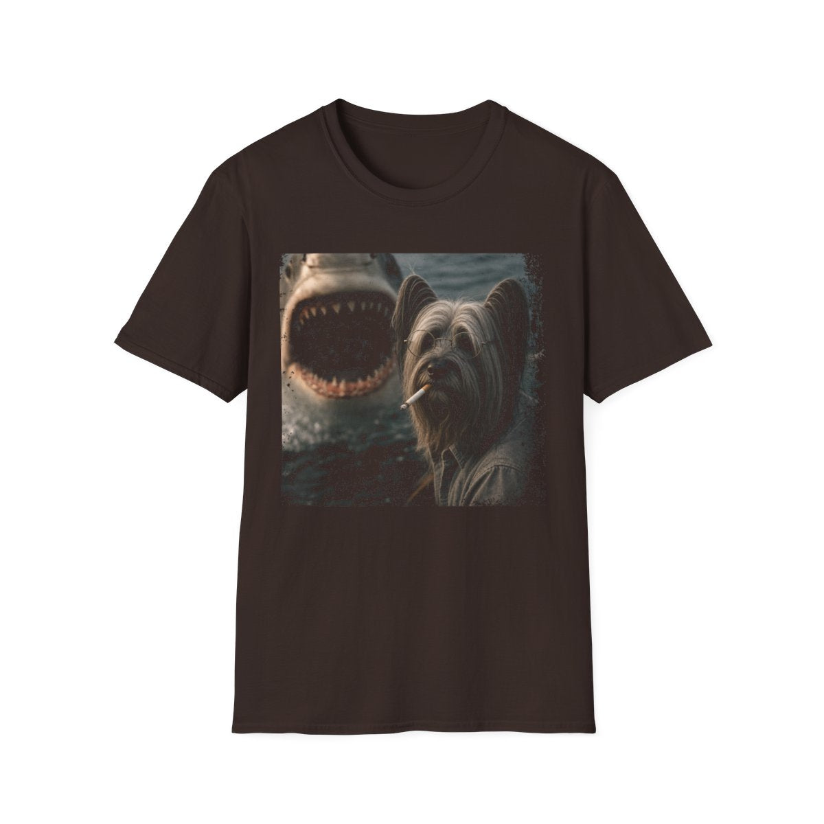 Skye Terrier and Shark Tee - Dark Chocolate