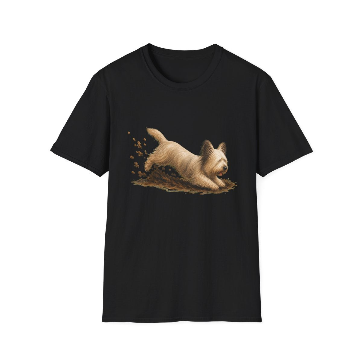 Skye Terrier Excavating Mode On Tee - Black
