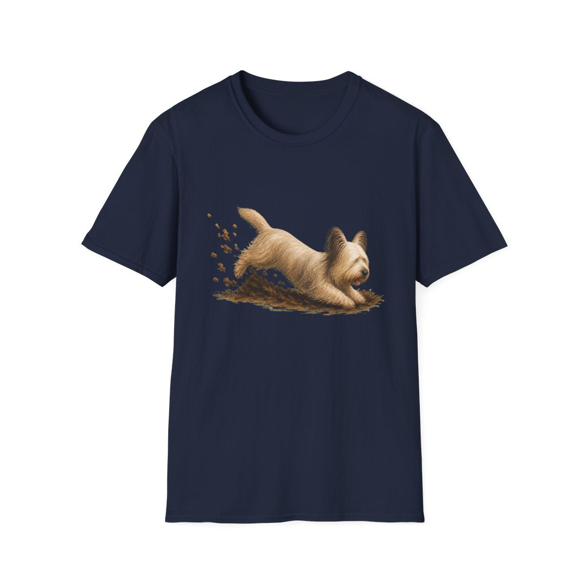 Skye Terrier Excavating Mode On Tee - Navy