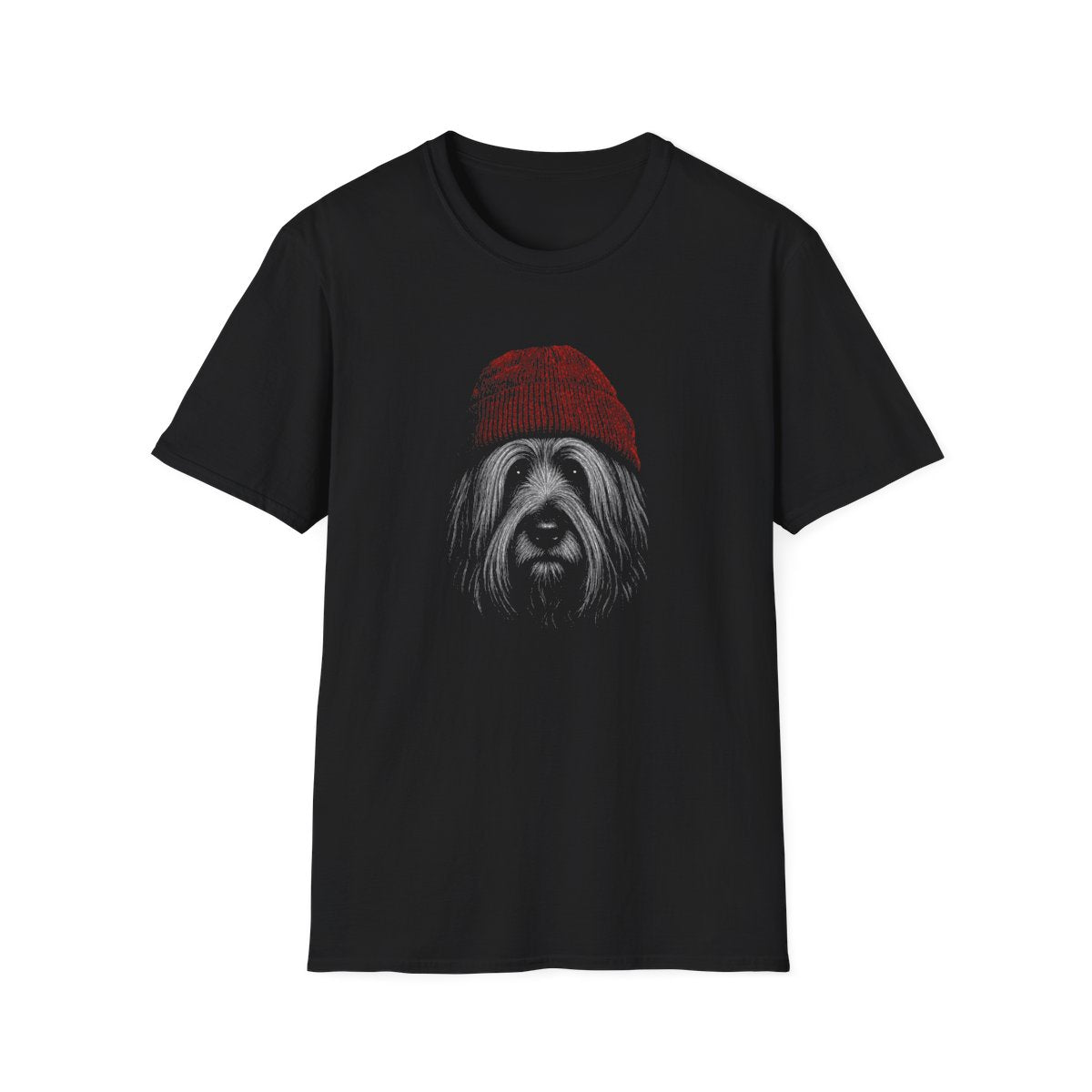 Skye Terrier In Beanie Tee - Black