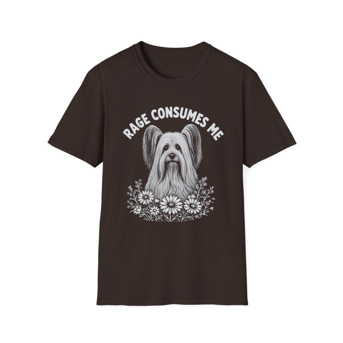 Skye Terrier Rage Consumes Me Tee - Dark Chocolate