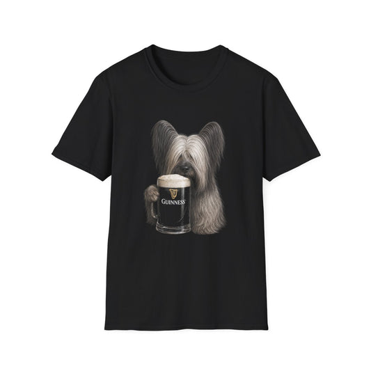 Skye Terrier With A Pint Tee - Black