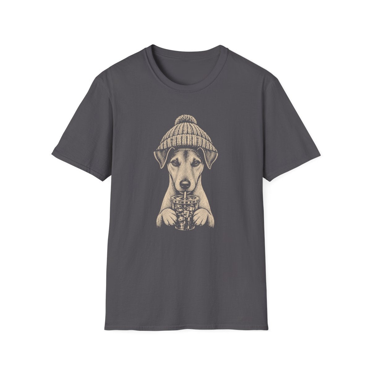 Smooth Fox Terrier Cold Brew Tee - Charcoal