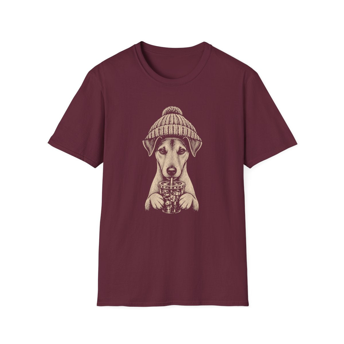 Smooth Fox Terrier Cold Brew Tee - Maroon
