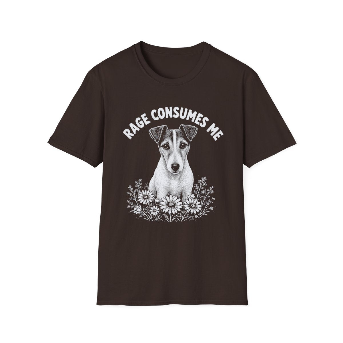 Smooth Fox Terrier Rage Consumes Me Tee - Dark Chocolate
