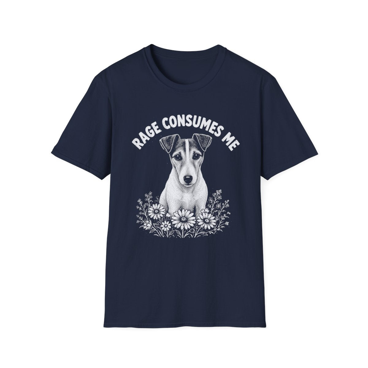 Smooth Fox Terrier Rage Consumes Me Tee - Navy