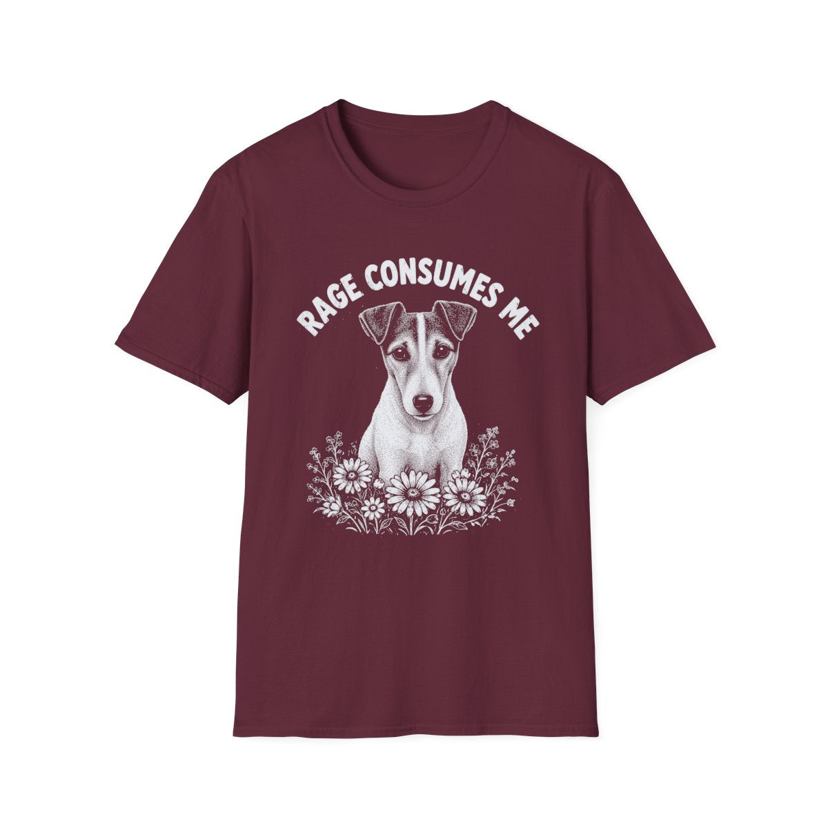 Smooth Fox Terrier Rage Consumes Me Tee - Maroon