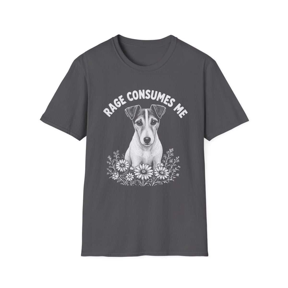Smooth Fox Terrier Rage Consumes Me Tee - Charcoal