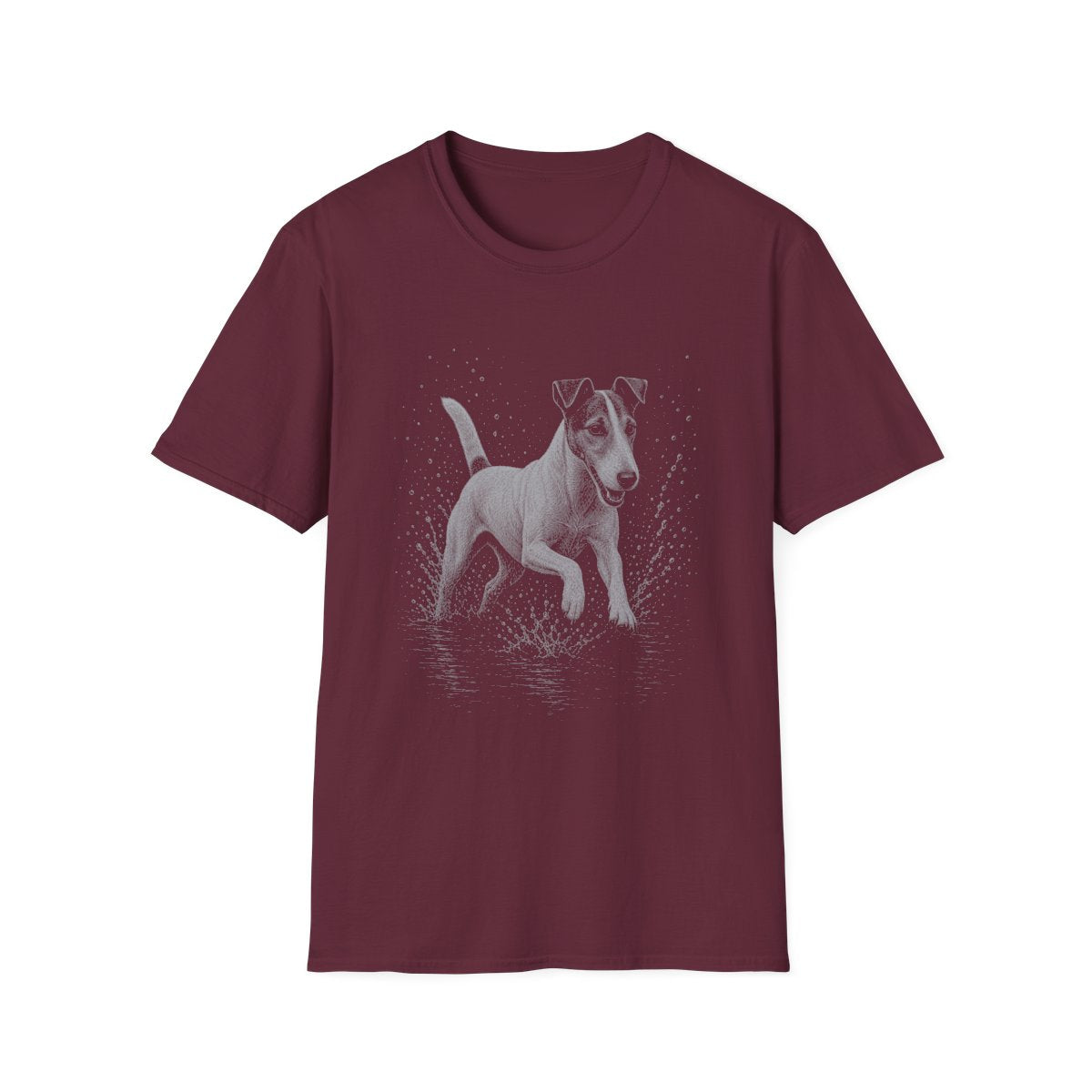 Smooth Fox Terrier Water Run Tee - Maroon