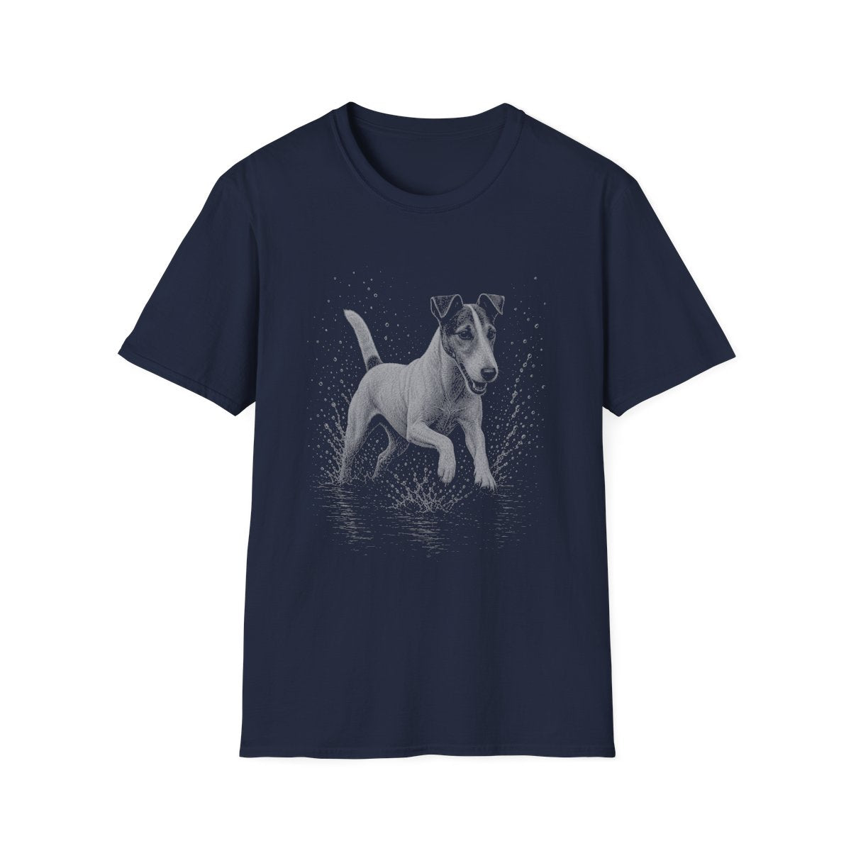 Smooth Fox Terrier Water Run Tee - Navy