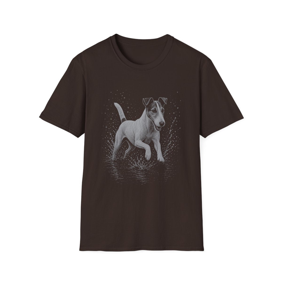 Smooth Fox Terrier Water Run Tee - Dark Chocolate