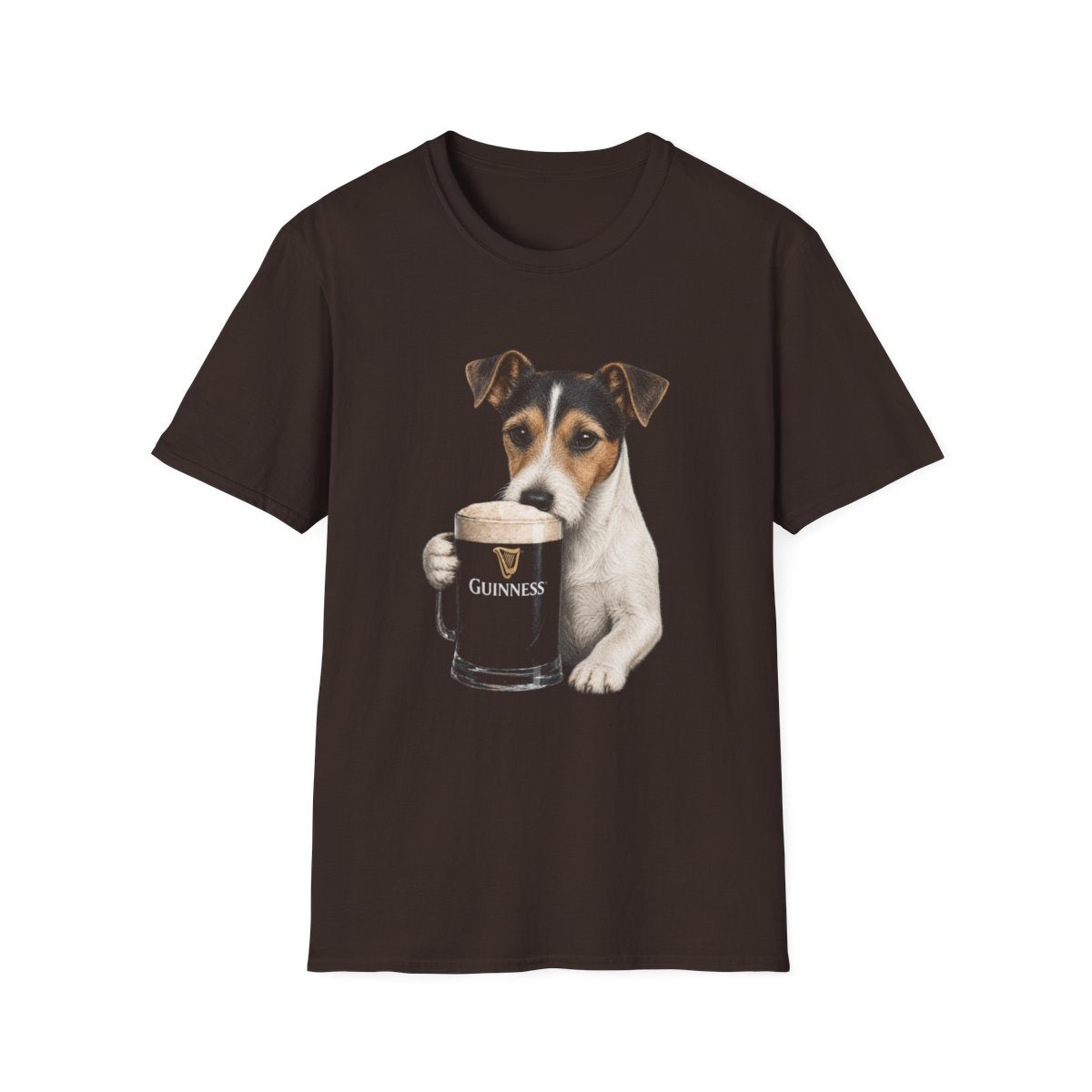 Smooth Fox Terrier With A Pint Tee - Dark Chocolate