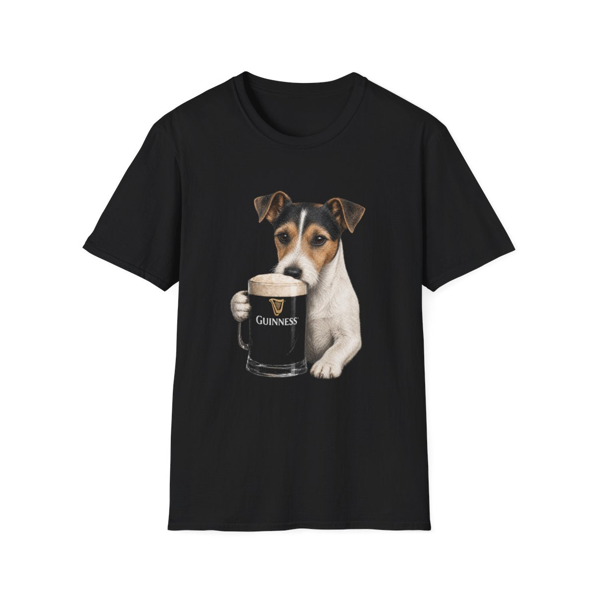 Smooth Fox Terrier With A Pint Tee - Black