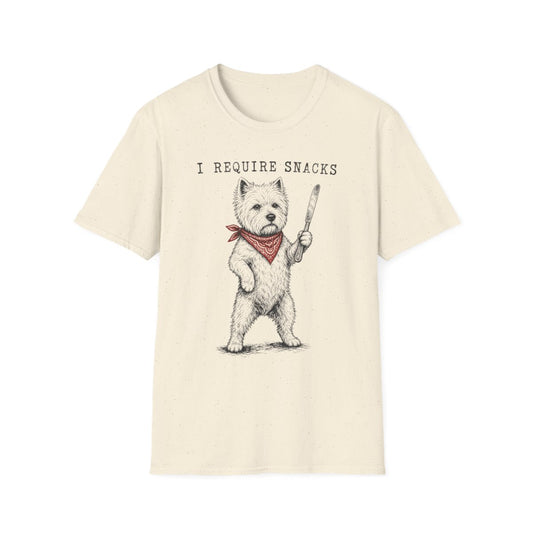 Snacks Or Else Westie Tee - Natural