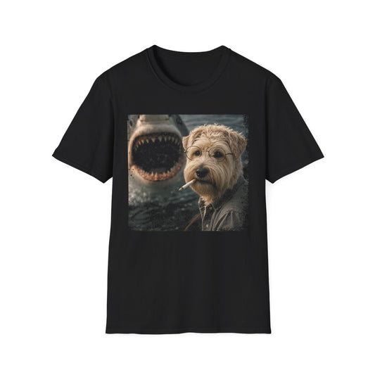 Soft Coated Wheaten Terrier and Shark Tee - Black