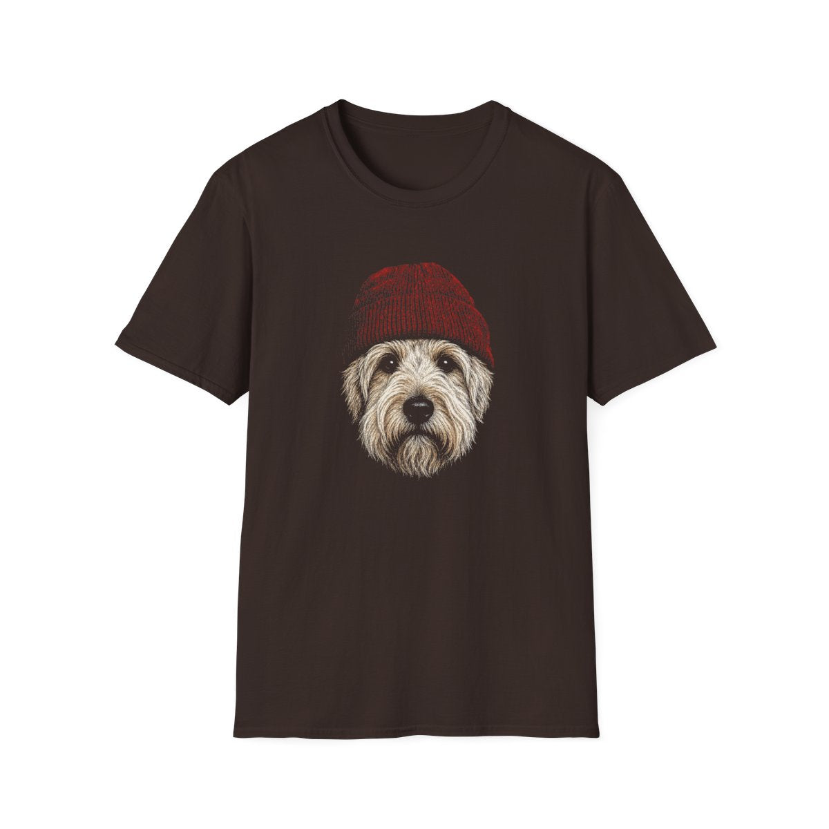 Soft Coated Wheaten Terrier In Beanie Tee - Dark Chocolate