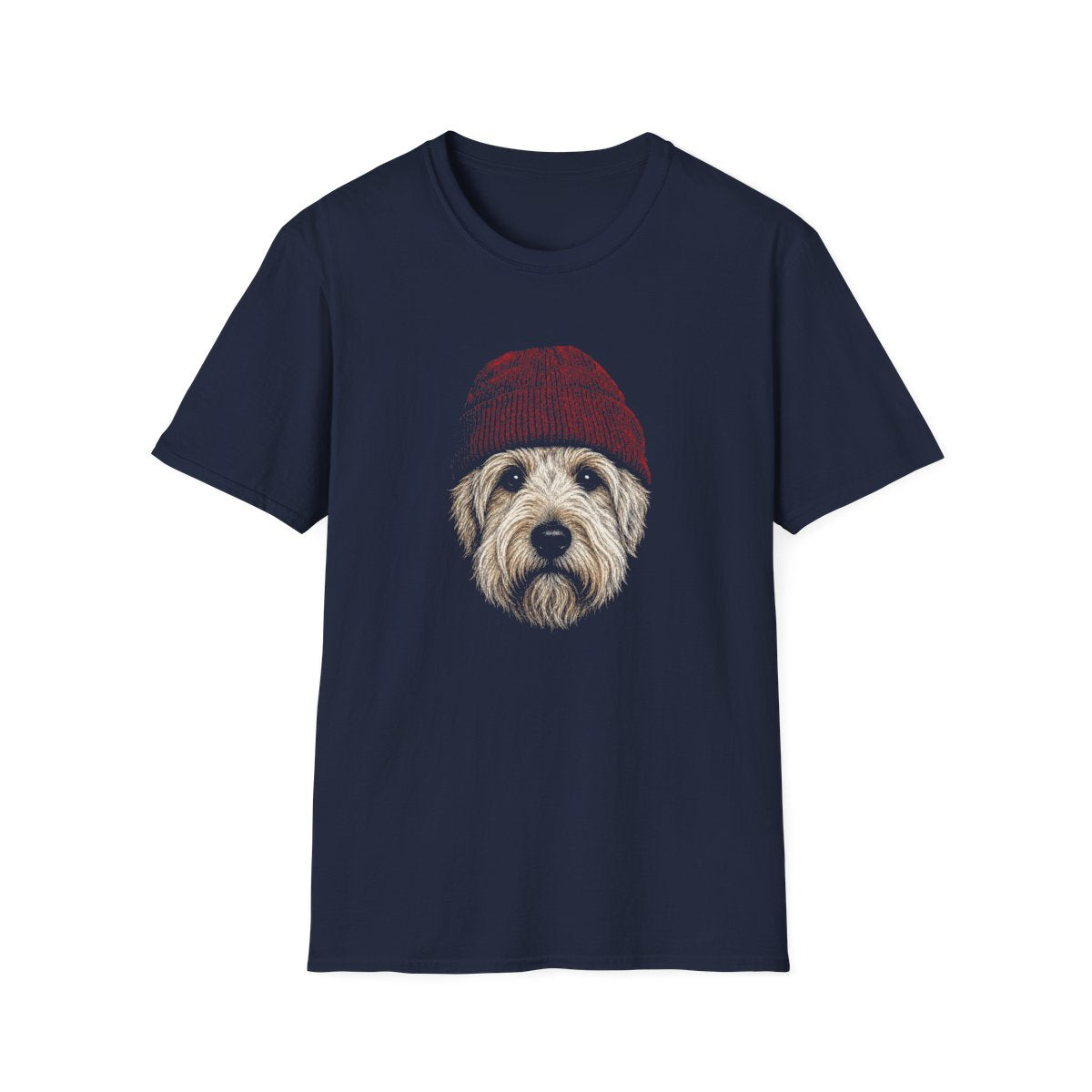 Soft Coated Wheaten Terrier In Beanie Tee - Navy