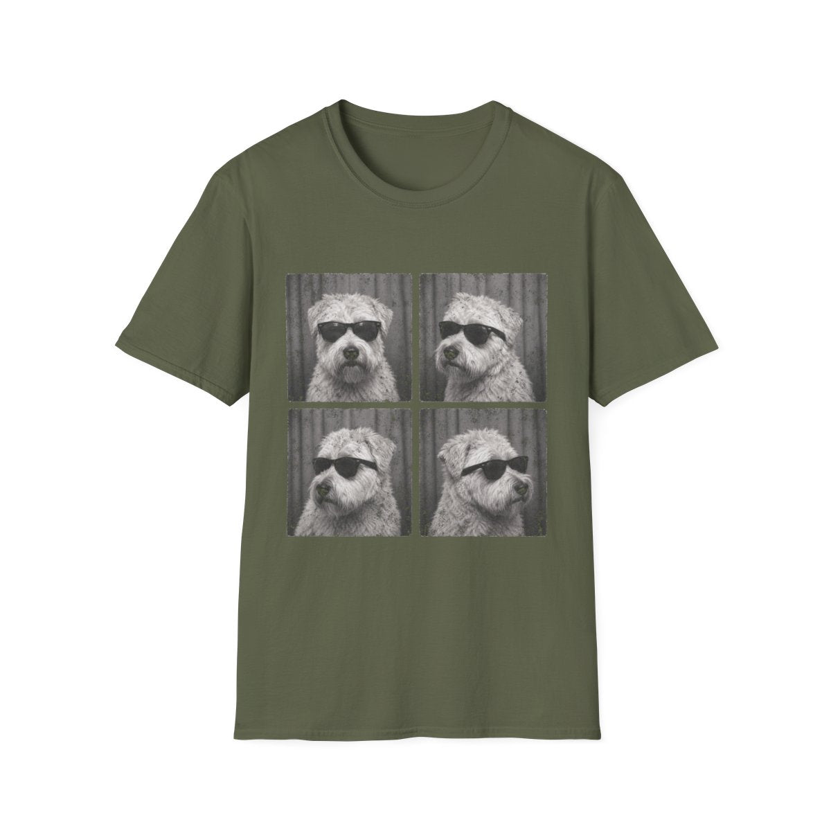 Soft Coated Wheaten Terrier Photo Booth Tee - Military Green