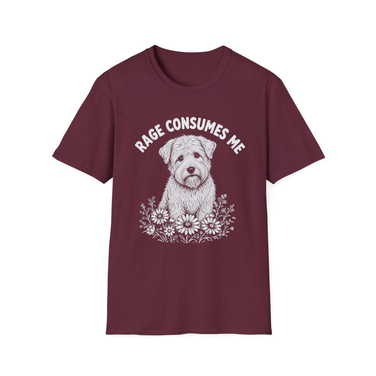 Soft Coated Wheaten Terrier Rage Consumes Me Tee - Maroon